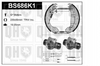QUINTON HAZELL bs686k1 -  Комплект тормозов, барабанный тормозной механизм